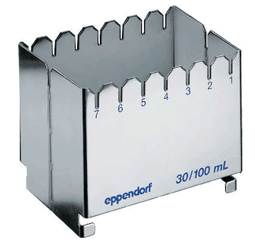 德國艾本德（Eppendorf）ReservoirRack,用于存放10mL、30mL和100mL試劑槽。最多可以放置7個試劑槽模塊或試劑槽